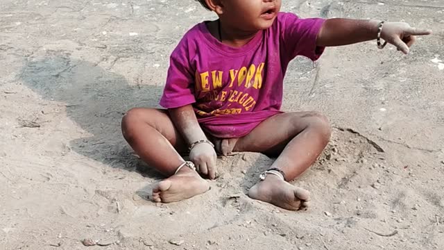 Small Kids Playing Outdoor