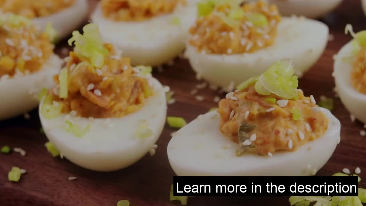 Bacon and Kimchi Deviled Eggs