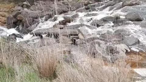 Waterfall after floods