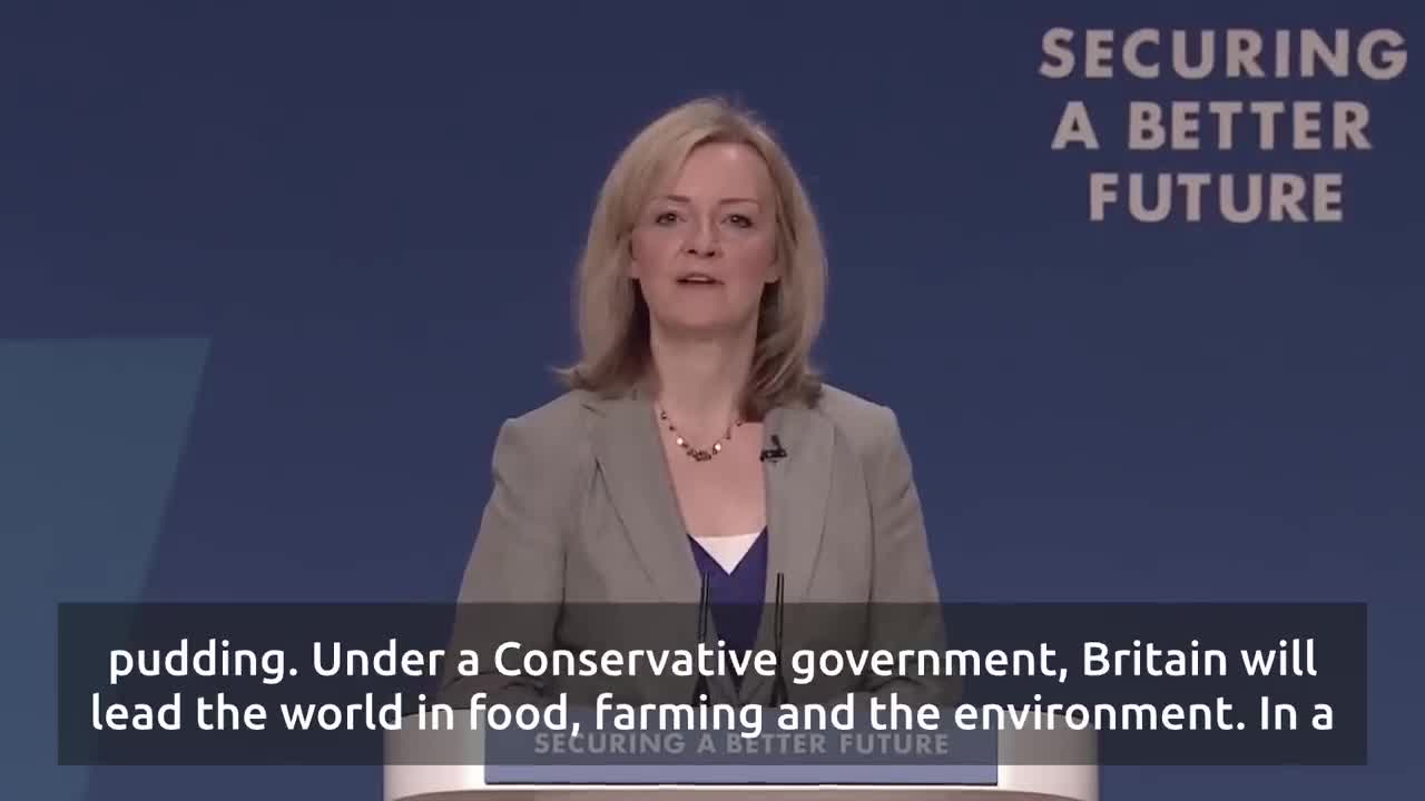 Liz Truss in bizarre speech about cheese, pork and apples at Conservative conference in 2014