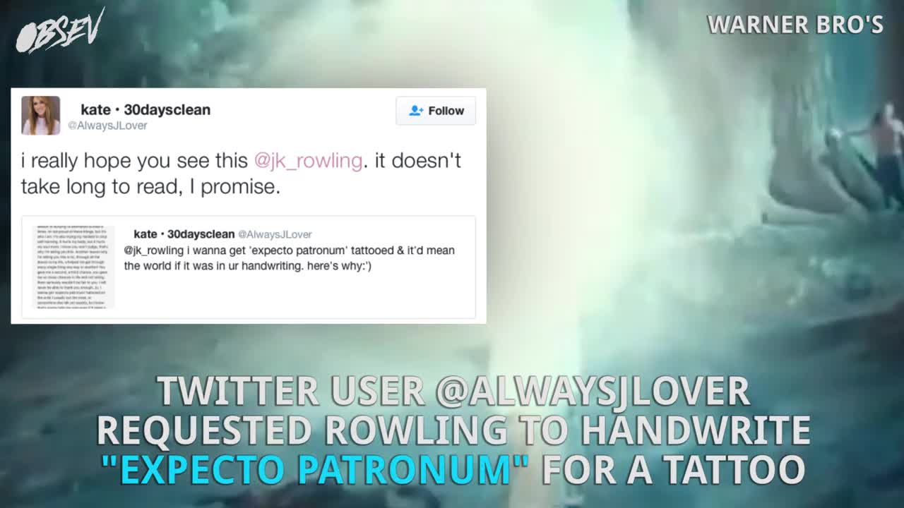 J.K. Rowling Designs Tattoo For Struggling Fan
