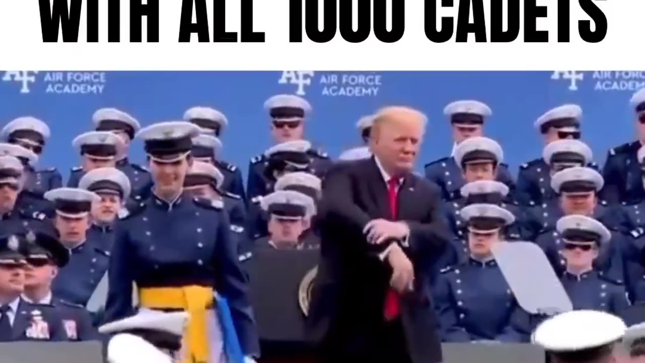 BIDEN FELL ON STAGE TRUMP SHOOK HANDS WITH ALL 1000 CADETS