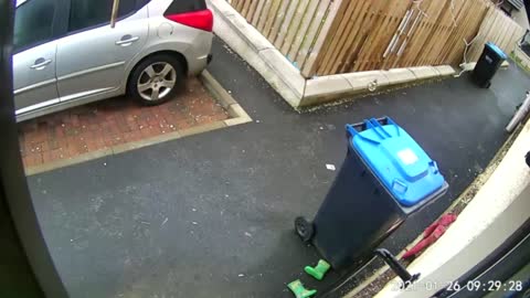 Woman Runs Out On The Slippery Backyard And Takes A Bad Fall