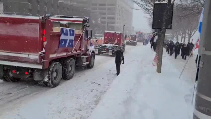 Québec This morning and tonight in solidarity with Ottawa