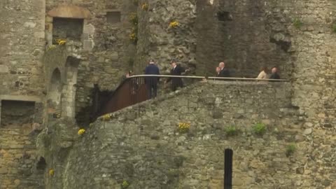 Joe Biden visits Carlingford Castle, and visits his ancestral hometown