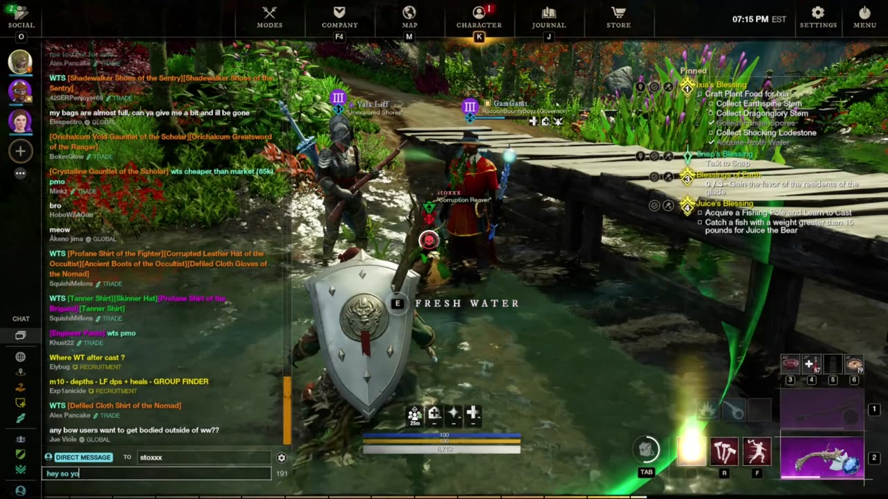 New World- he's stuck in the water.