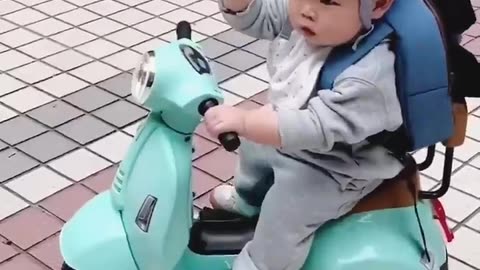 Cute baby riding bicycles....