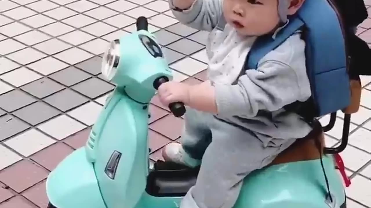 Cute baby riding bicycles....