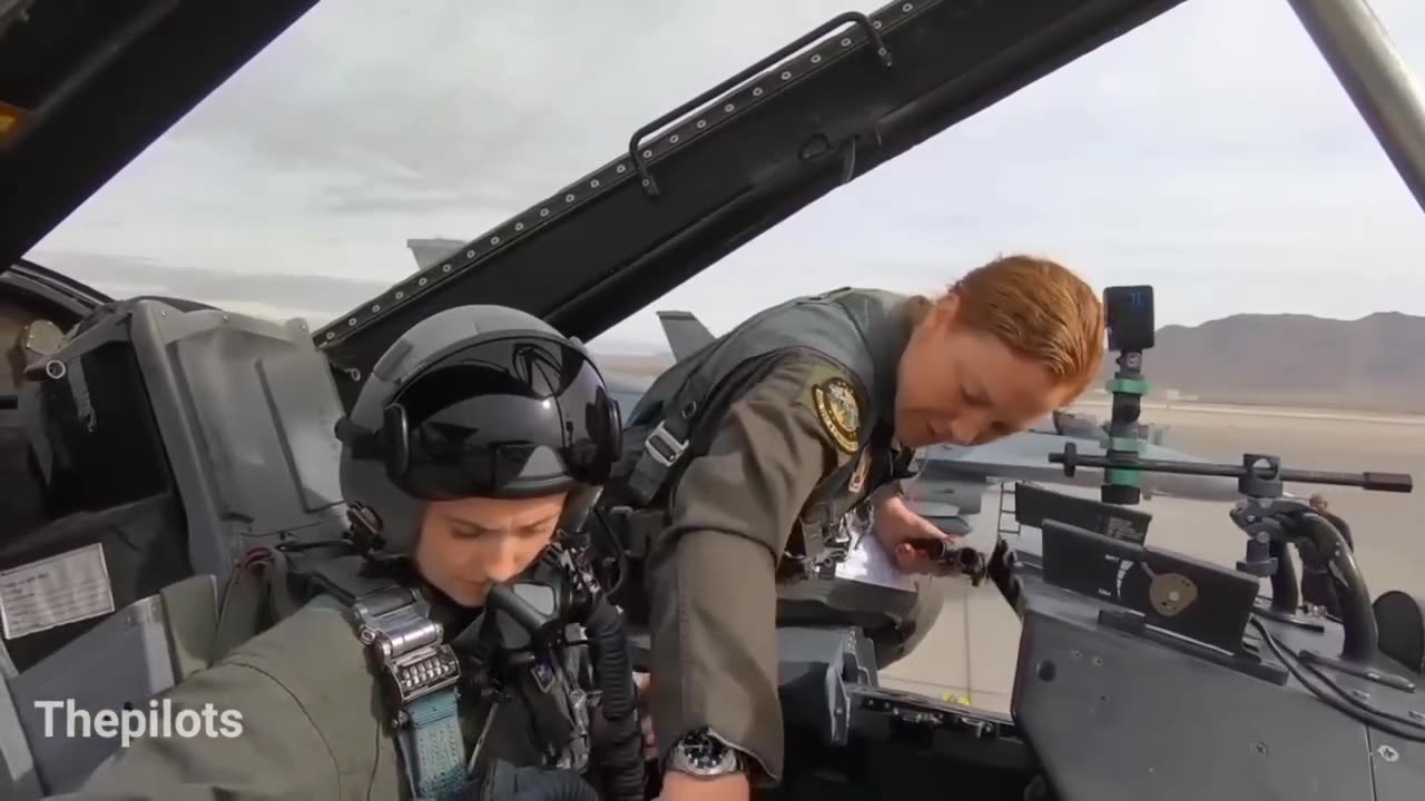 F model Flying with US Airforce Female pilot