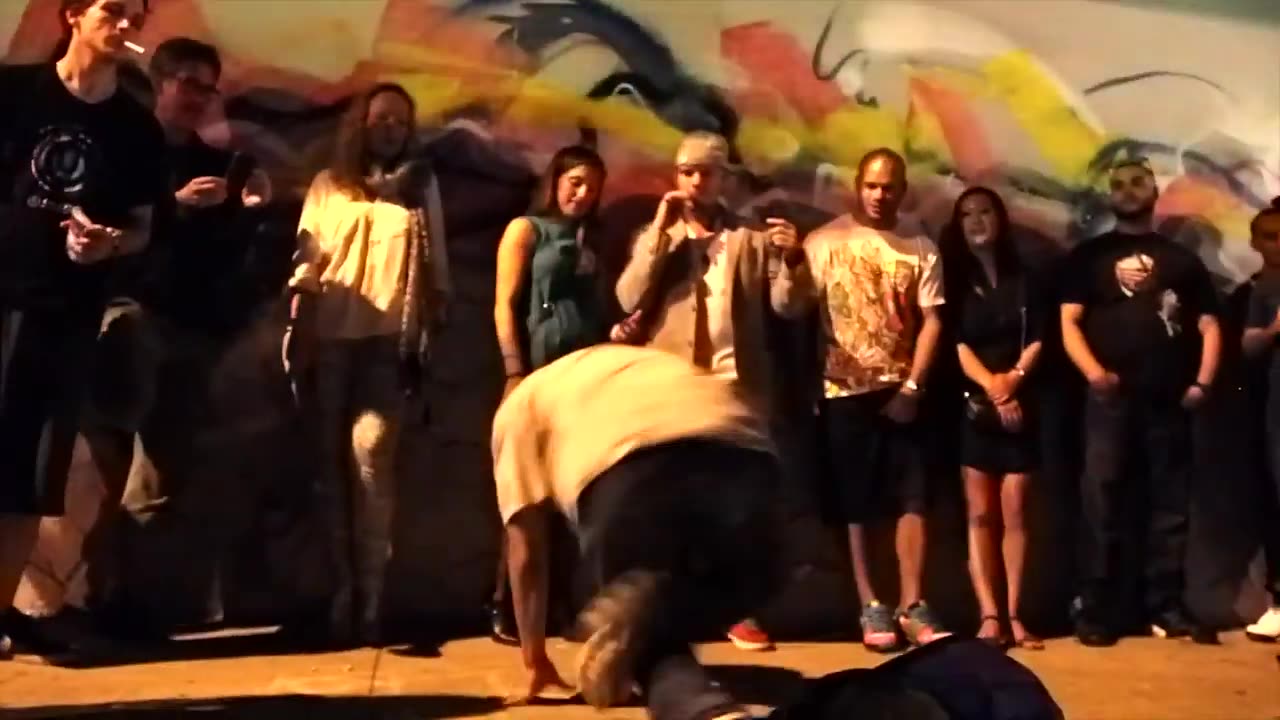 Break Dancing at Art Basal in Miami, Florida