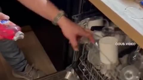 How NOT to use a dishwasher!