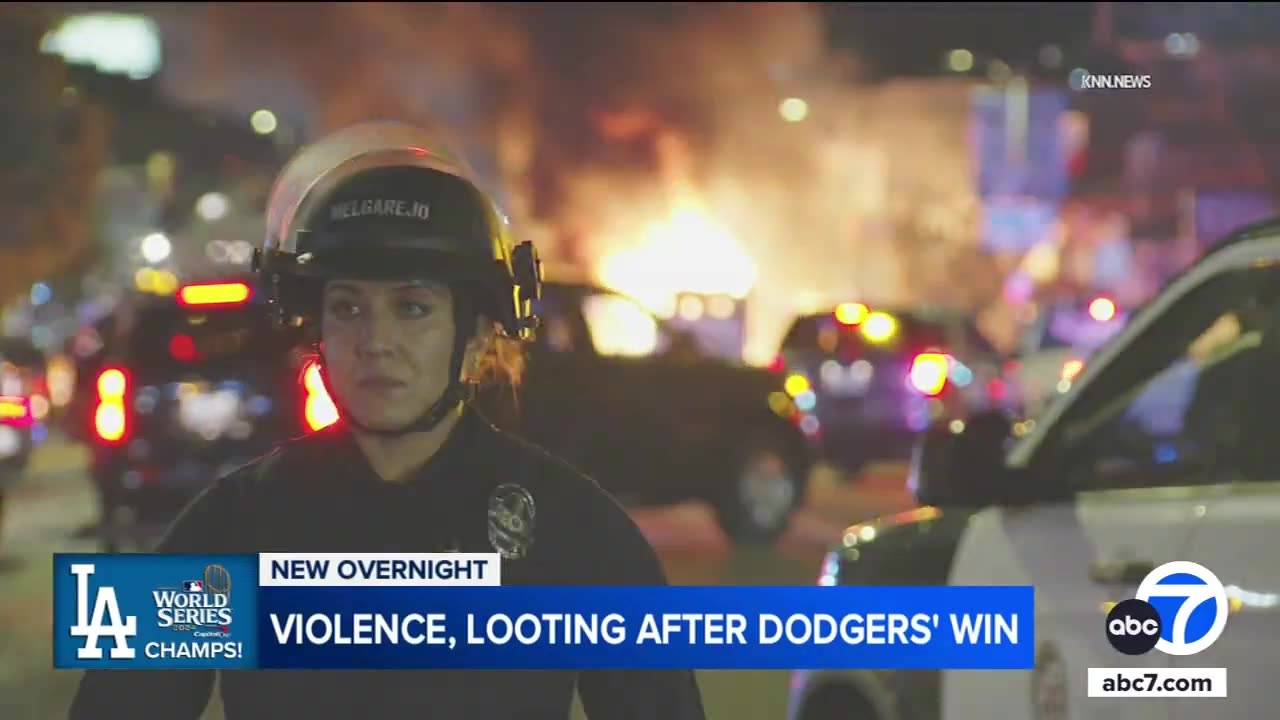 Violence, looting breaks out across LA after Dodgers' win