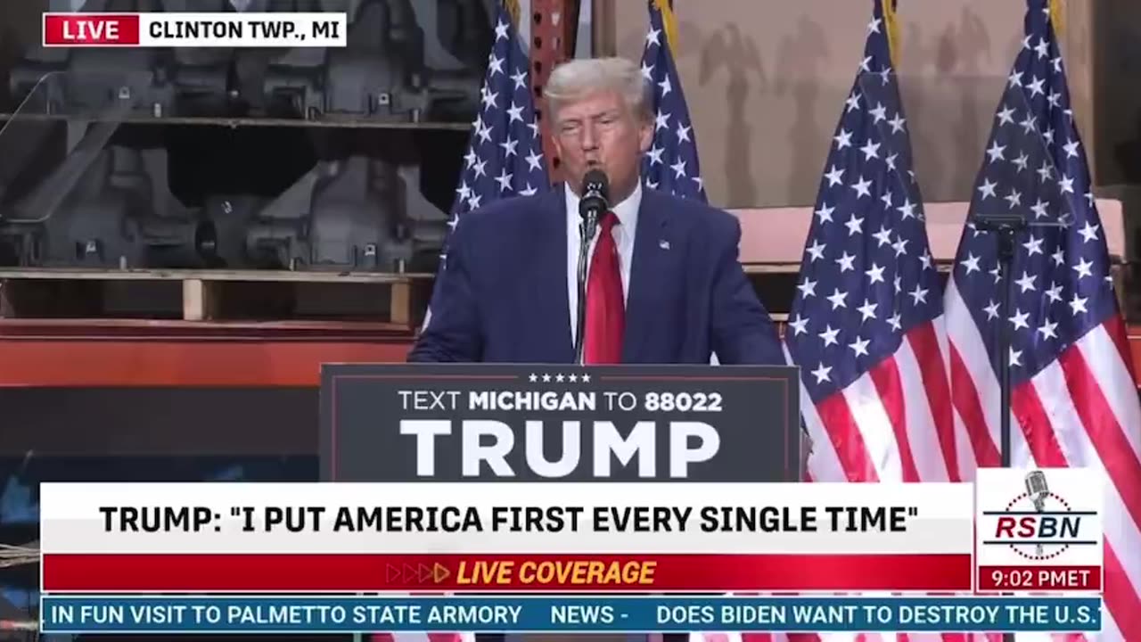 President Trump dropping red pills in Michigan.