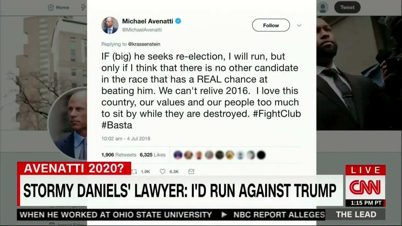 Avenatti opens door to challenging Trump in 2020