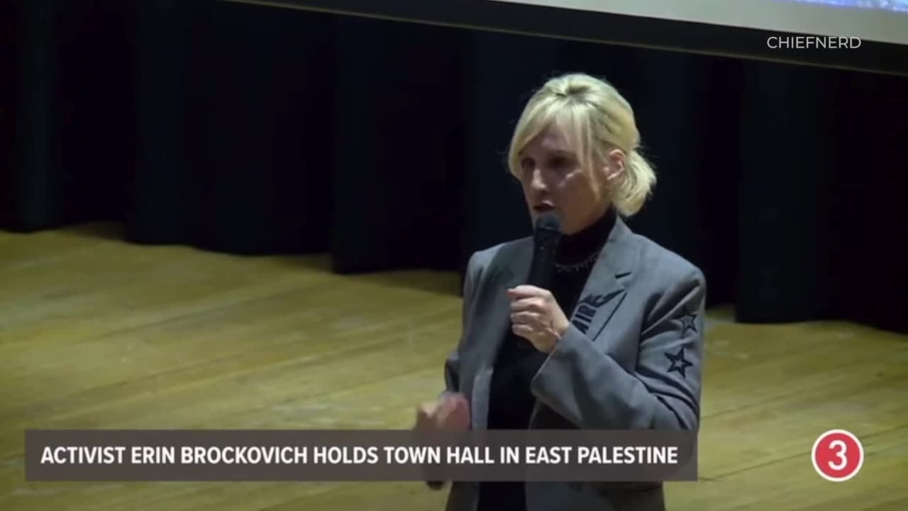 Erin Brockovich Holds Town Hall In East Palestine To Help Residents Prepare For The 'Long Game' "We often find out five and ten years down the road after you were told it was safe, 'Oops...Houston We Have a Problem'.