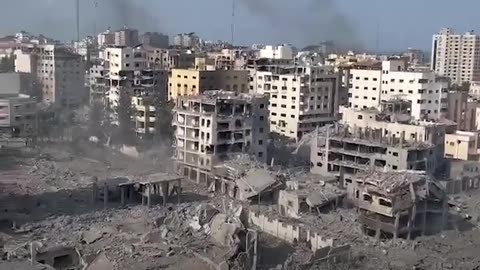 Rimal neighbourhood in Gaza City decimated by intense fire fight