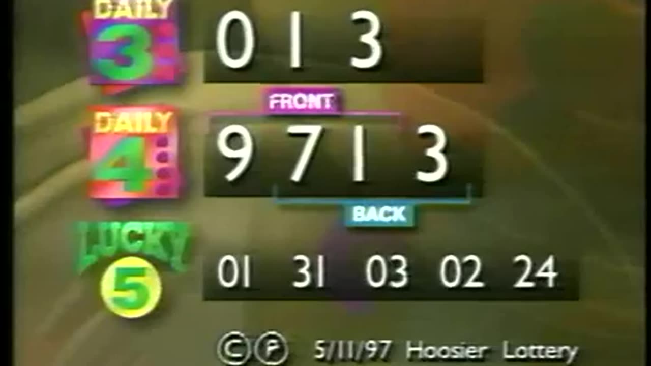 May 11, 1997 - Hoosier Lottery Drawing