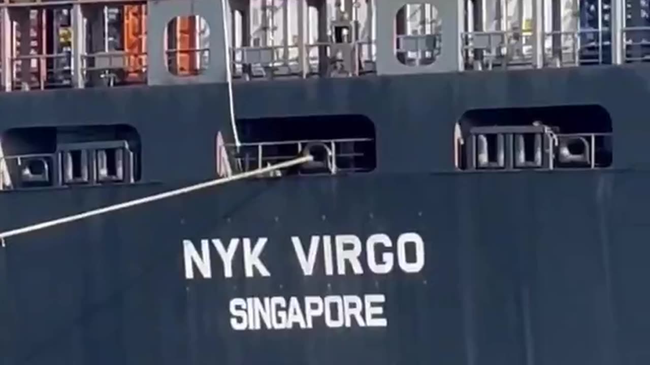 Huge Container Ship leaving Port