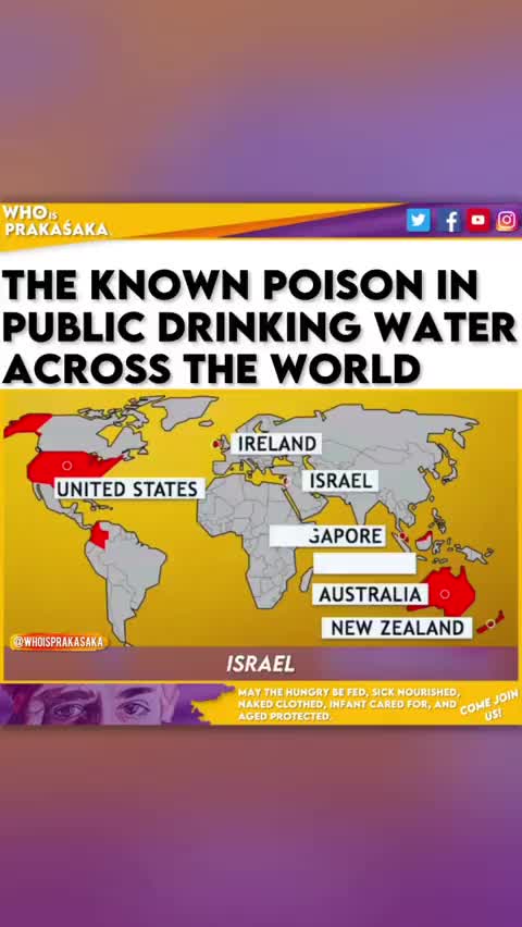 WARNING: [FLUORIDE]: The known POISON in public DRINKING water across the World!!!