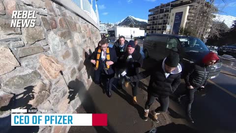 Rebel News catches Pfizer CEO and grills him at Davos