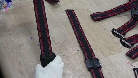 Belt to Save the Falling Person. Process of Making Safety Harness