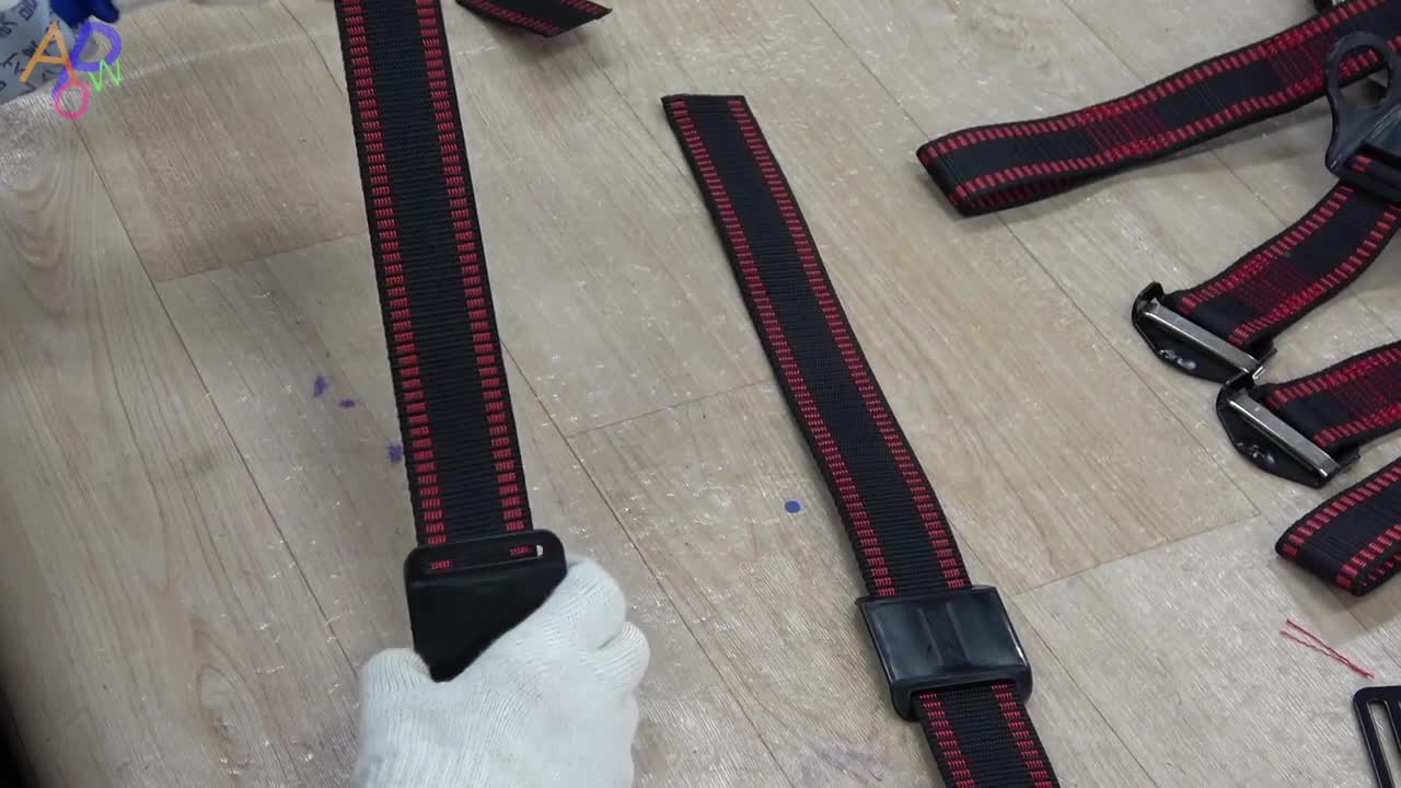 Belt to Save the Falling Person. Process of Making Safety Harness