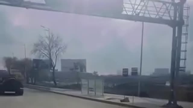 Russian vehicles on the district line near Kiev