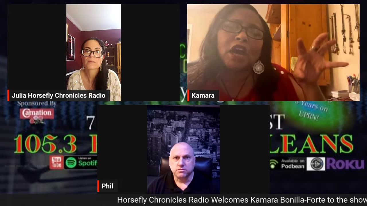 Horsefly Chronicles Radio with Julia and Philip Siracusa & Special Guest Kamara Bonilla Forte.