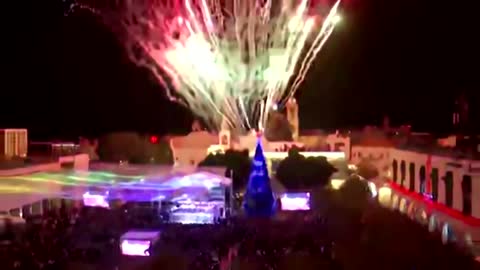 Bethlehem Christmas tree is lit outside Church of the Nativity