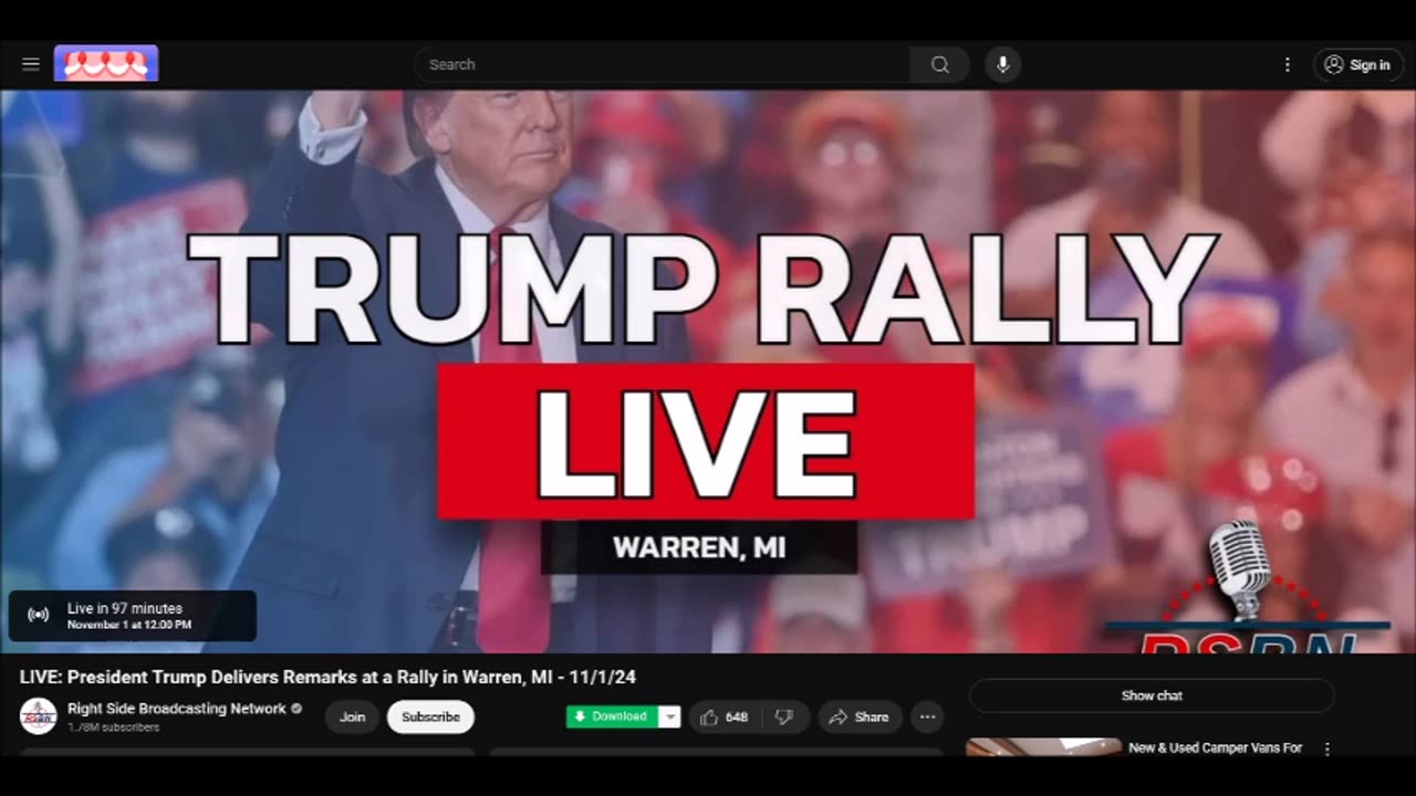 LIVE: President Trump Delivers Remarks at a Rally in Warren, MI - 11/1/24