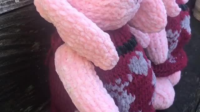 A Pair of Holly the Christmas Bunnies