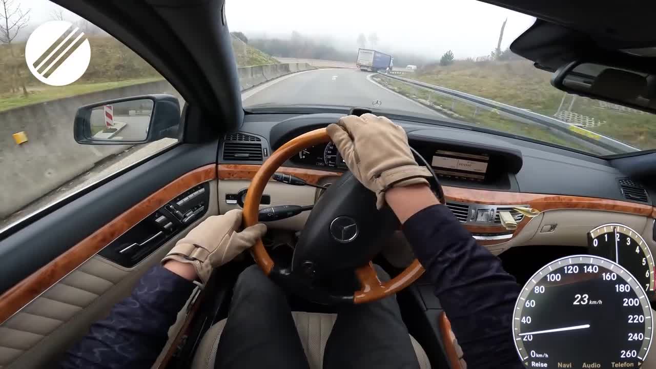 Mercedes-Benz S600 L V12 W221 TOP SPEED DRIVE ON GERMAN AUTOBAHN