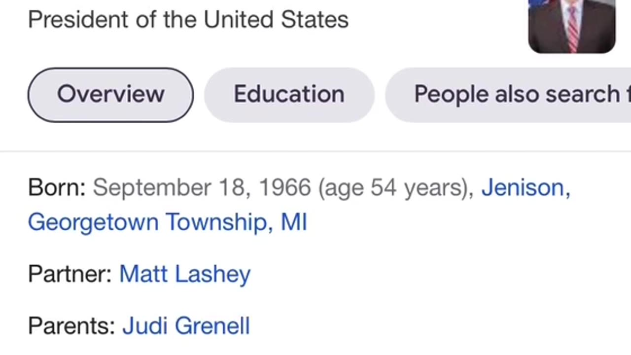 Richard Grenell was listed as the President of the United States on Google March 21, 2021