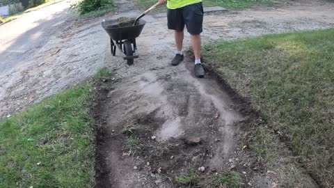 Clear the weeds and make way for a sidewalk