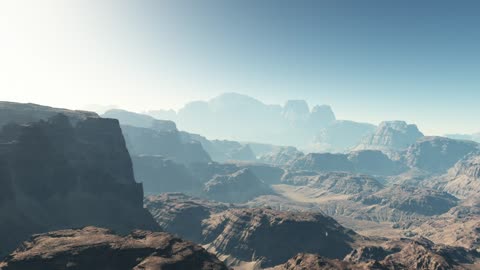 Flying through rocky mountains of Mars