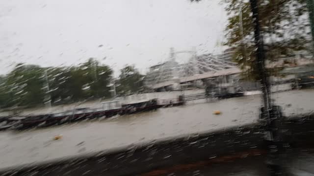 Bridge over river Thames. Rainy. Sep 2022