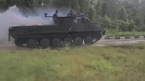 old BTR-50 race with honda motorcycle