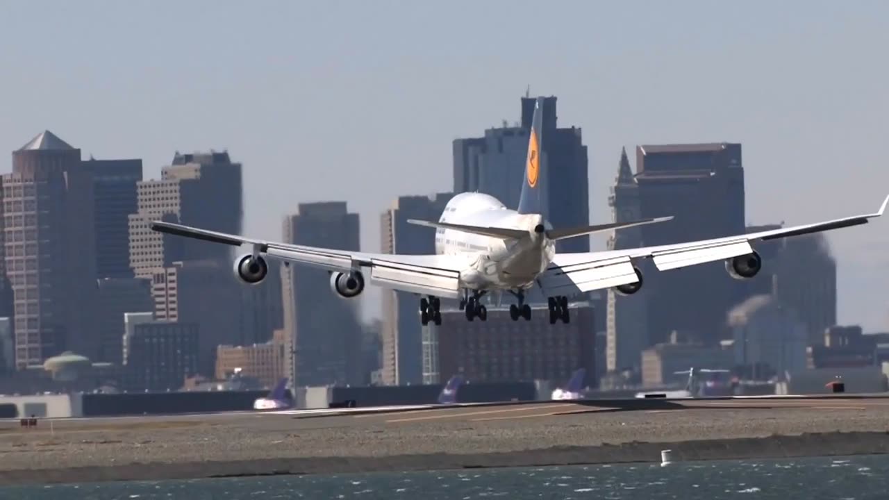 Rear View Of Plane Landing