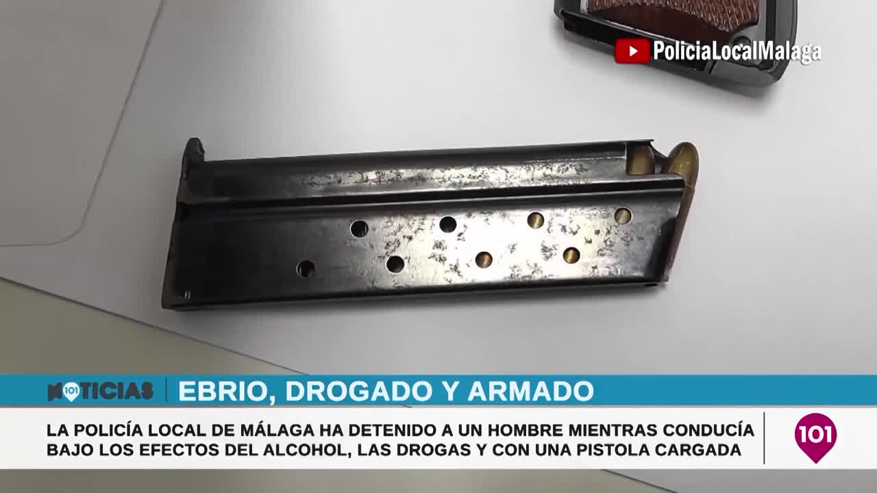 221011 #PolicíaLocalMálaga - Conduce bajo efecto #Alcohol #Droga con #Cocaína y #Pistola - C. Málaga