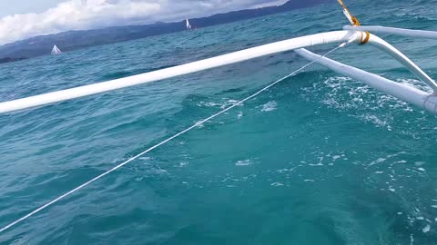 Sailing in Boracay Philippines very tropical