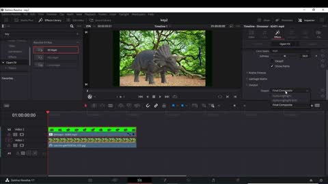 remove green screen in davinci resolve