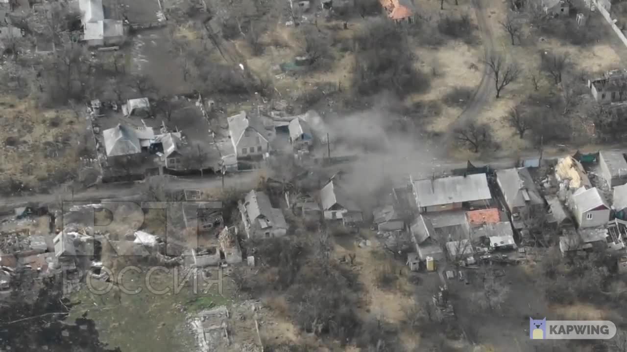The enemy flees in panic from their positions after the work of the Russian artillery.