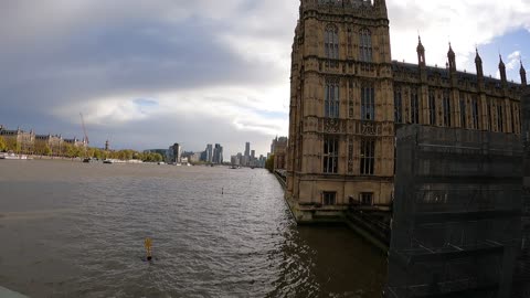 Walking near Big Ben. Westminster Abbey 8th Nov 2022