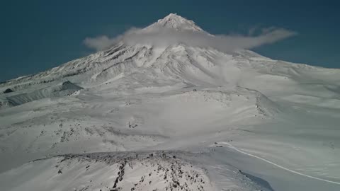 Outdoor aerial photography, winter snow in the U.S. Rocky Mountains