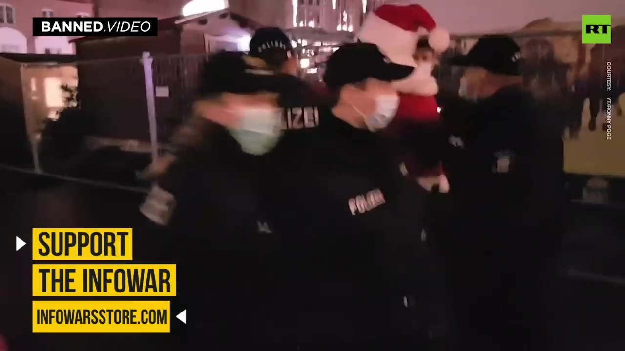 NWO German Jack Boot Thugs Arrest Santa Claus For Not Submitting To The Mask