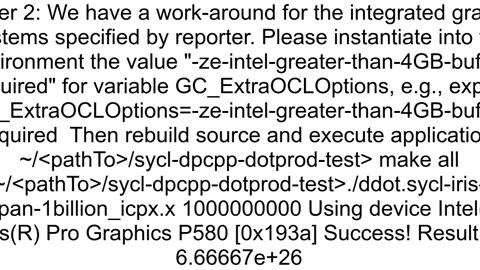 SYCL dot product code gives wrong results