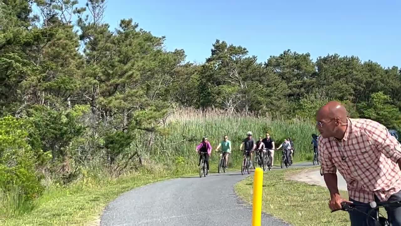 VIDEO US President Joe Biden Falls Off His Bike