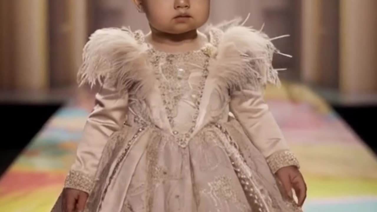 little cute baby luxury fashion show runway