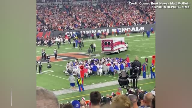 WATCH: Bills, Bengals Players Kneel Together to PRAY for Damar Hamlin