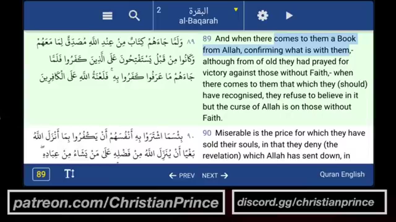 Christian prince Allah and his apostle knows best